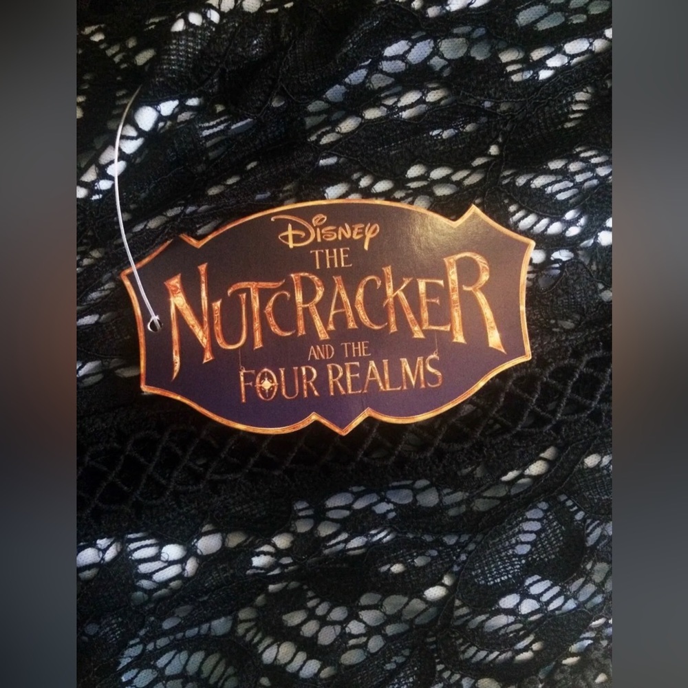 NEW Disney Nutcracker Four Realms Juniors Dress Size M Black Lace Blue Underlay - Picture 4 of 11